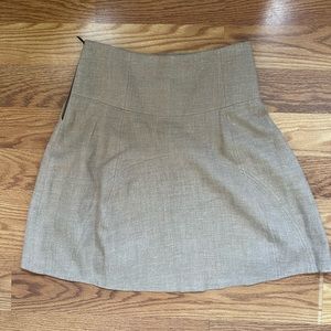BRUNELLO CUCINELLI women’s Pleated Brown Virgin Wool Skirt Size 6 Made in Italy